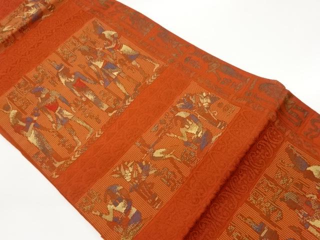 本場筑前博多横段に壁画模様織出し名古屋帯